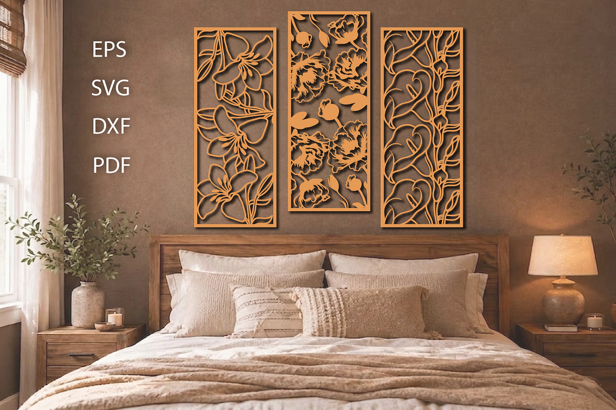 Floral Wall Decor Art Set, an Object Graphic by Creative Art (Photo 2 of 3)