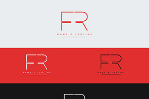 Initial letters monogram logo FR