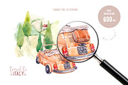 Travel to Italy. Watercolor Clipart, an Illustration by VerAna (Thumbnail 11 of 11)