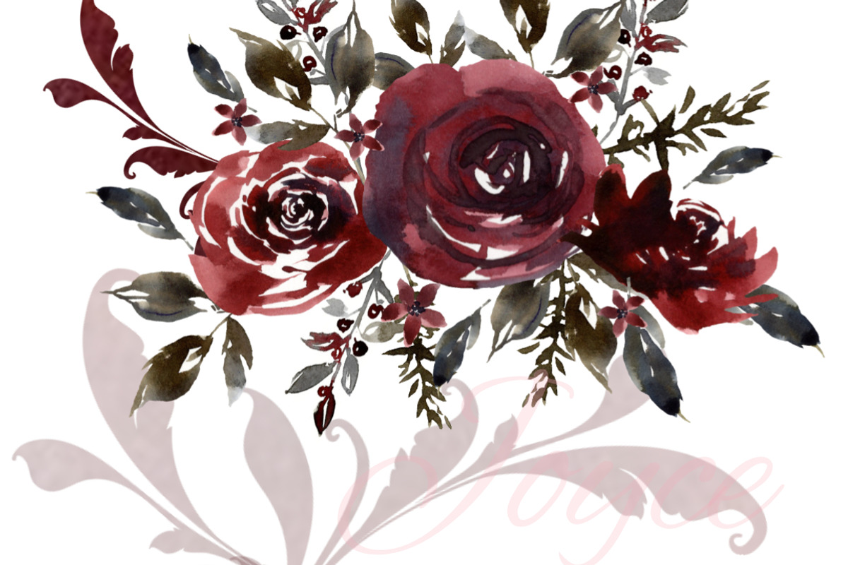 Burgundy Florals, Wreaths, an Illustration by Feather Grace Designs (Photo 3 of 13)