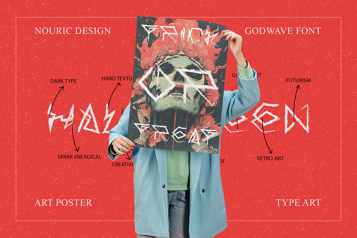 ND Godwave Chaotic Experimental, a Handwritten Font by Nouric Design (Photo 4 of 5)