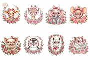 Valentine Animals with Roses PNG, an Animal Illustration by KennedyStudio (Thumbnail 2 of 5)