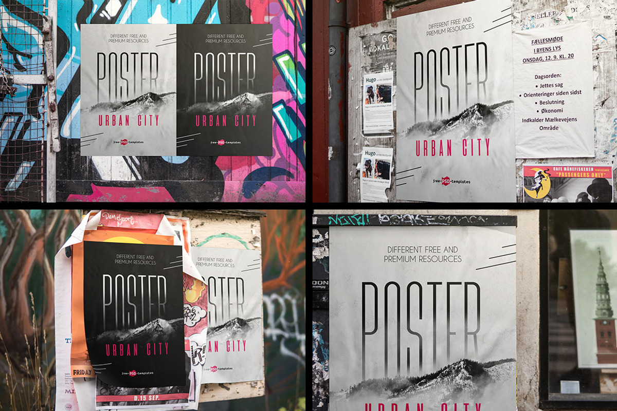 15 Premium Urban City Poster MockUps, a Print Template by Free-PSD-Templates (Photo 4 of 5)