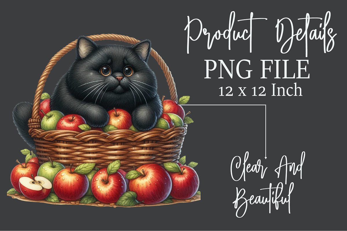 Funny Autumn Black Cat Clipart, an Illustration by Rose Art (Photo 7 of 7)