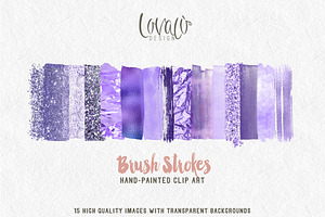 Purple Watercolor ClipArt Brush