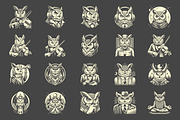 Vintage Great Horned Owl Designs, an Animal Illustration by devastd (Thumbnail 13 of 13)