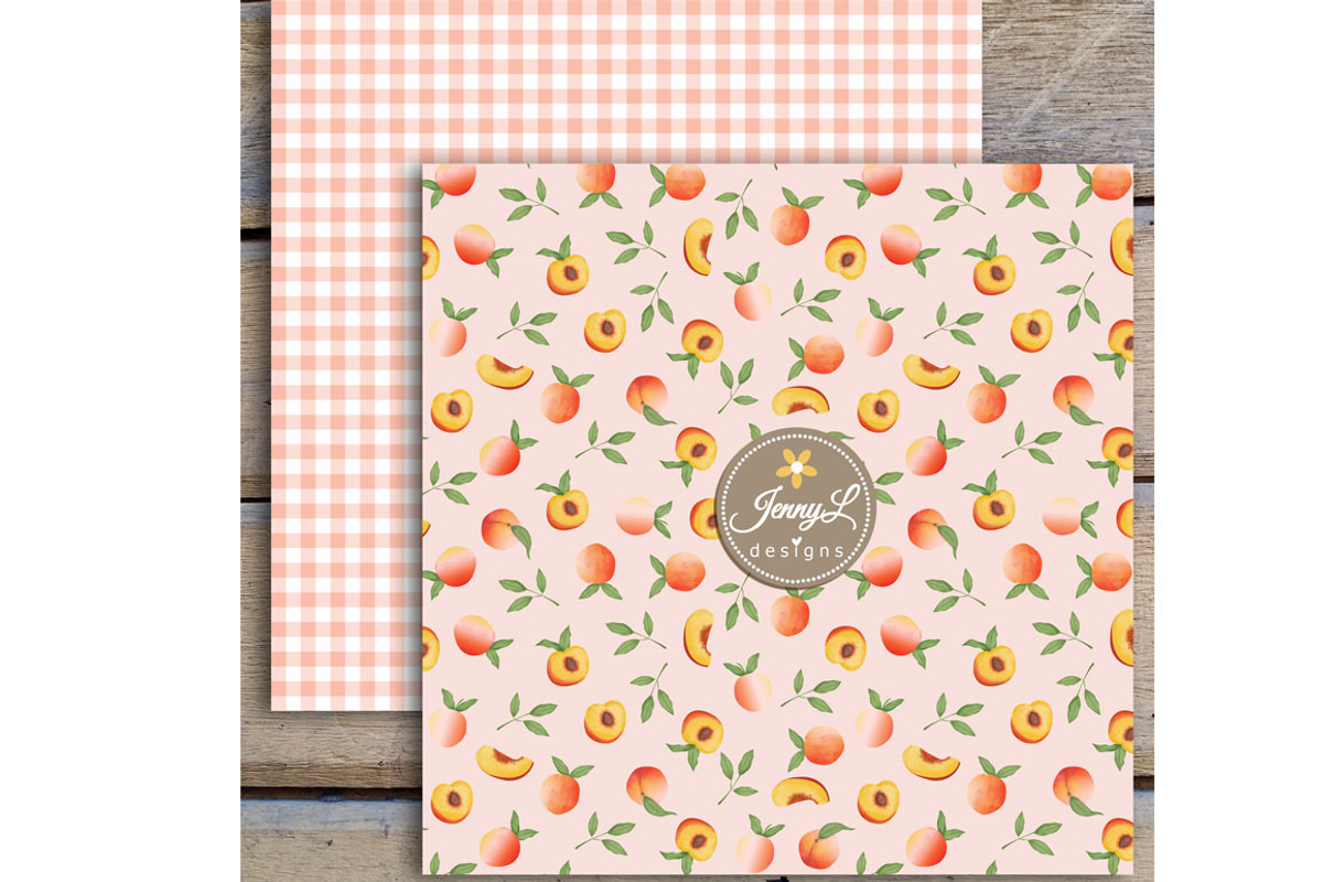 Peaches Digital Papers and Clipart, a Pattern Graphic by JennyL Designs (Photo 5 of 7)