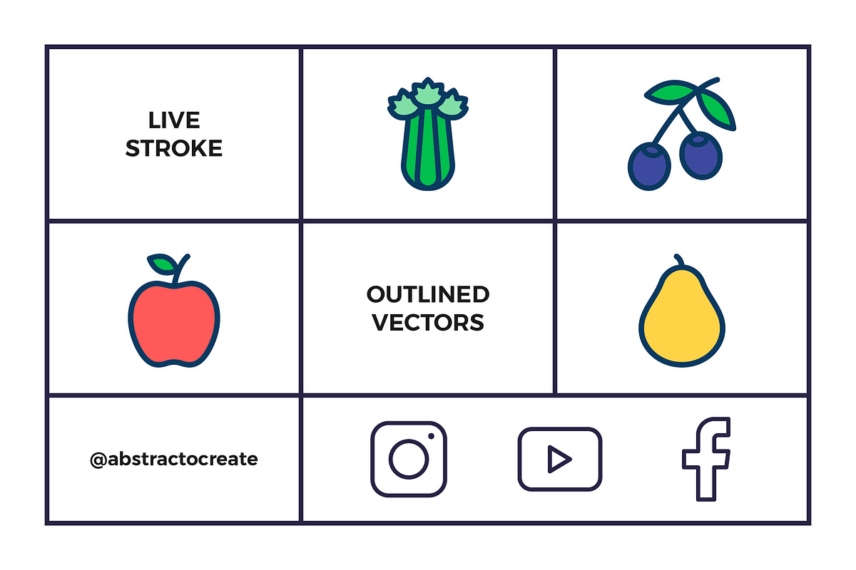 Fruit and Vegetables Line Icons, an Outline Icon by Abstracto-Create (Photo 7 of 7)