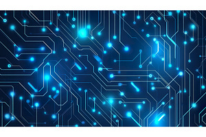 Glowing circuit board design with, an Object Illustration by Lermont51