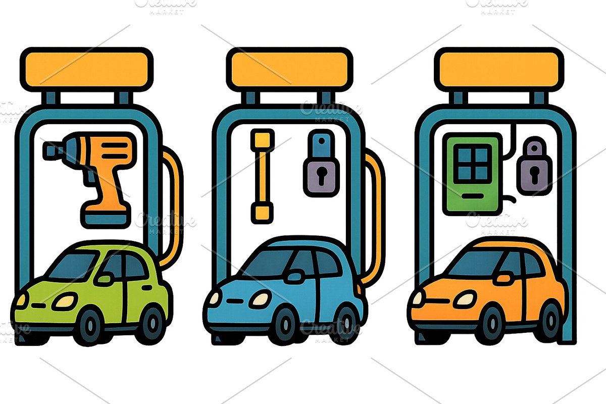 Creative depiction of cars stored, a Technology Illustration by ZinetroN