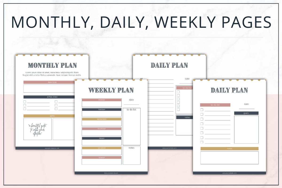Planner Templates | Canva Vintage, a Stationery Template by Lady Boss Studio (Photo 2 of 8)