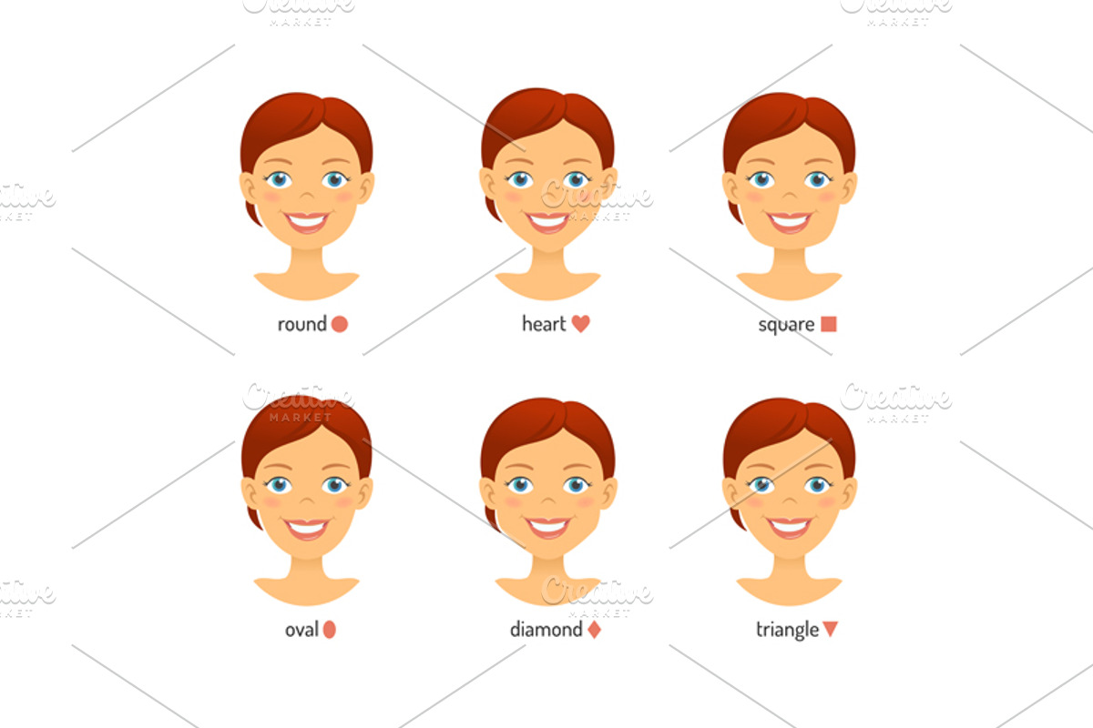 Woman face different types, a Person Illustration by Teneresa