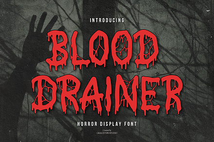 Blood Drainer | Horror Display Font, a Font by gracetype_studio