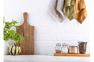 Kitchen counter top with cutting, a Background Photo by Yulia Furman