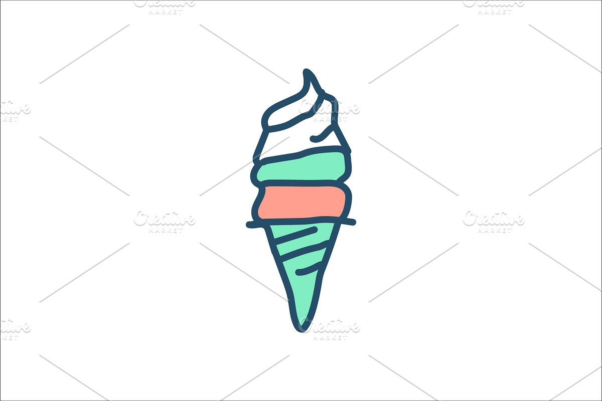 Ice cream, an Outline Icon by Vectorium Studio