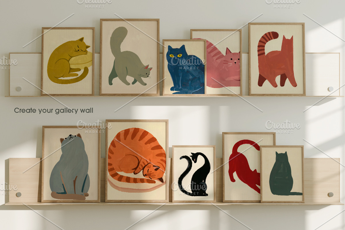 Cats, printable illustrations, an Animal Illustration by MixedArt (Photo 4 of 12)