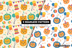 2 Bear Birthday - Pattern Background