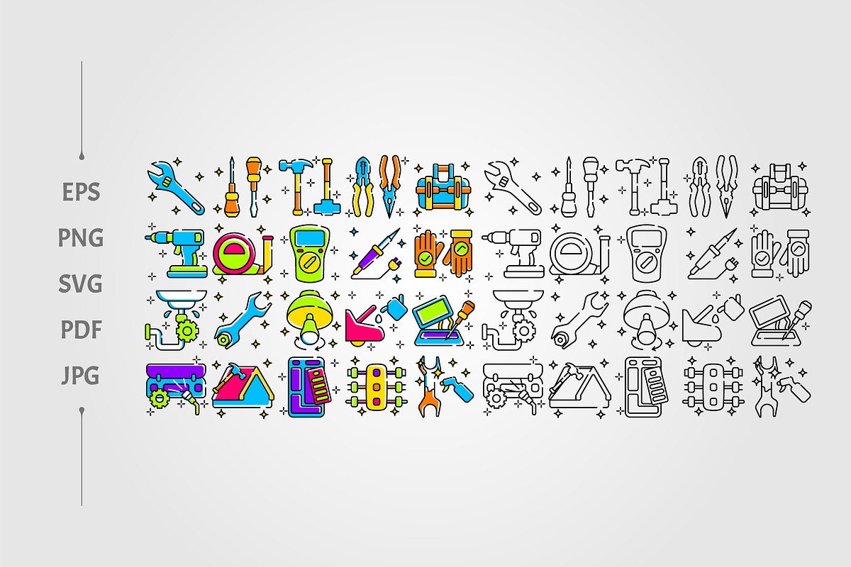 Repair maintenance icon set, an Object Graphic by lawoel