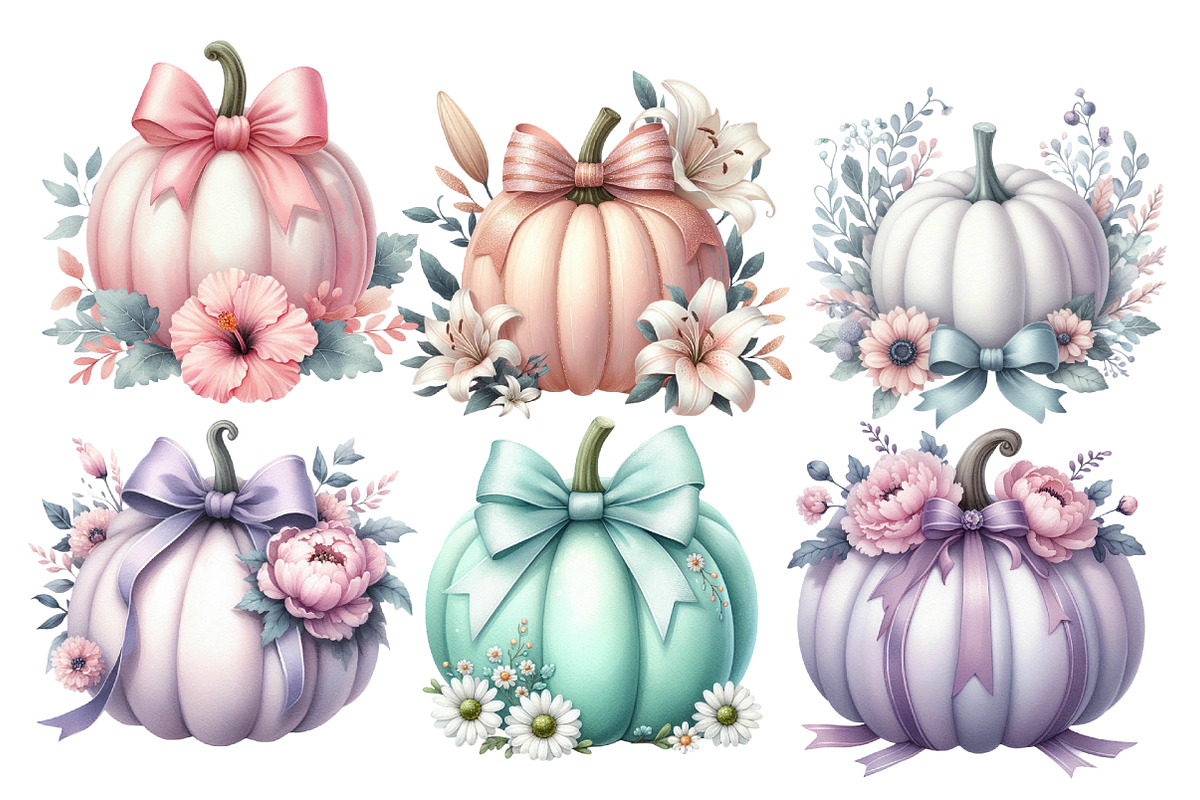 Floral Pumpkin Clipart, an Illustration by Designworld (Photo 2 of 6)