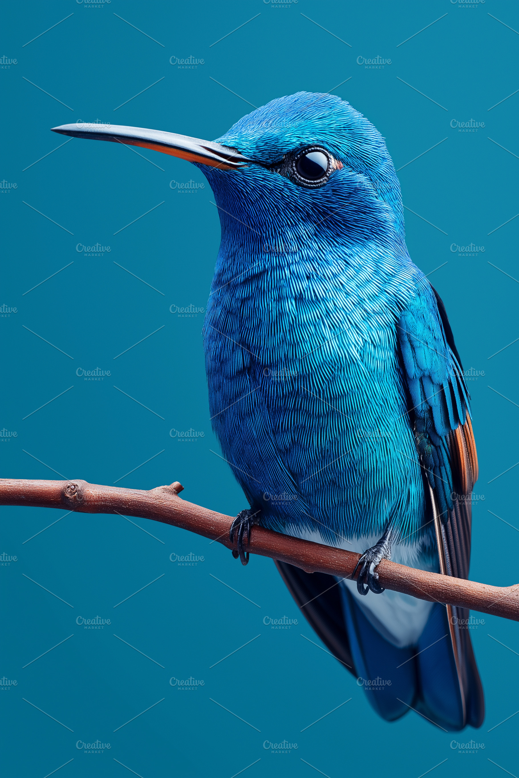 Close up of a vibrant blue bird, an Animal Photo by MistyDay