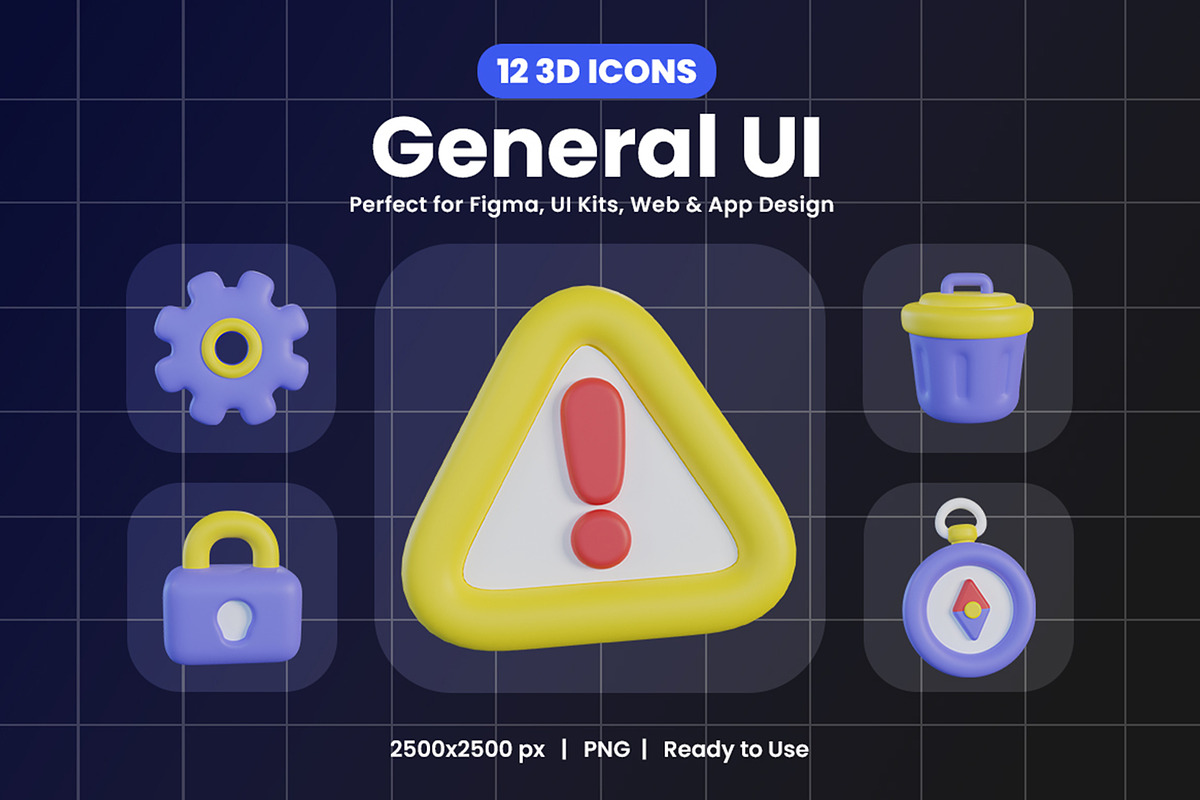 General UI 3D Icon Pack, an Object Graphic by Artnivora.Std (Photo 1 of 4)