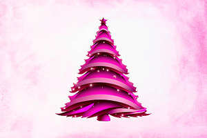 Pink Glam Christmas Tree Clipart