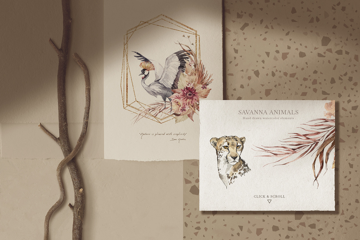 SAVANNA Watercolor animal set, an Animal Illustration by Anastezia Luneva (Photo 2 of 13)