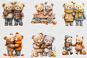 Fall Teddy Bears Couple Clipart, an Illustration by Black Bird Studio (Thumbnail 6 of 6)