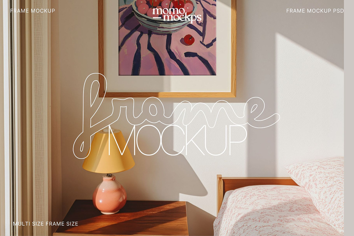 Bedroom Art Frame Mockup | DIN A, a Mockup by momomockps (Photo 9 of 9)