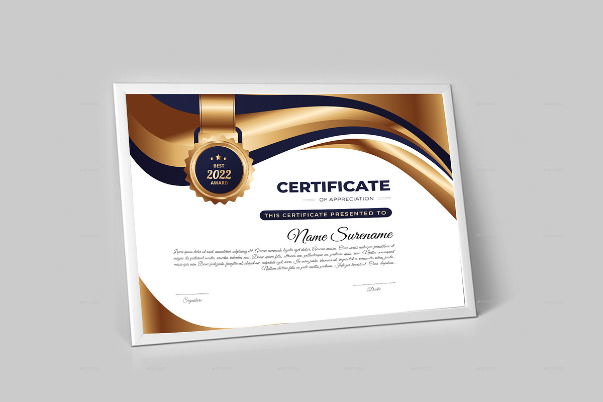 Creative Certificate Design Template, a Stationery Template by MRI STUDIO