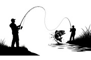 Fishing Silhouette Vector Bundle, an Illustration by hafijul (Thumbnail 2 of 51)