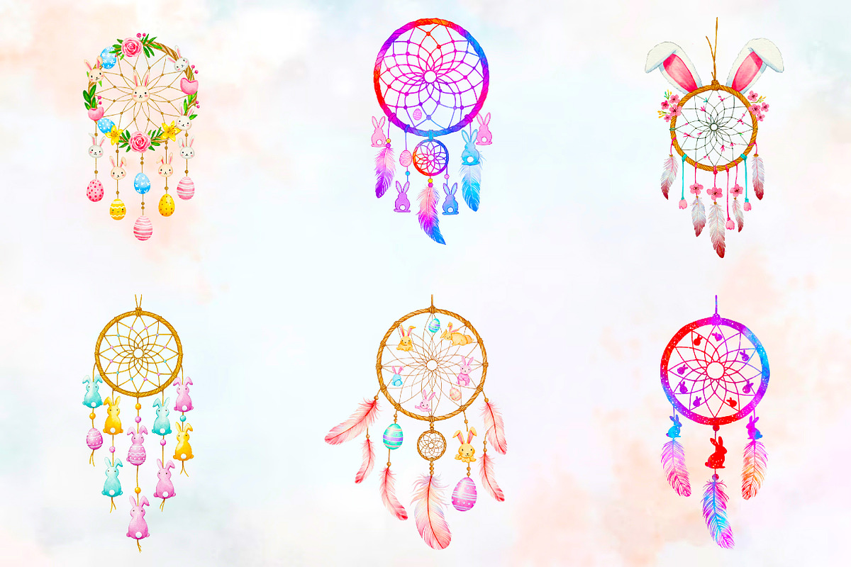 dream catcher made of Easter bunny c, an Illustration by RobertsArt (Photo 3 of 7)