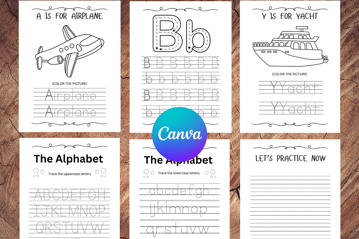 Learning to Trace Kids Activity Book, a Print Template by LA Design (Photo 2 of 10)