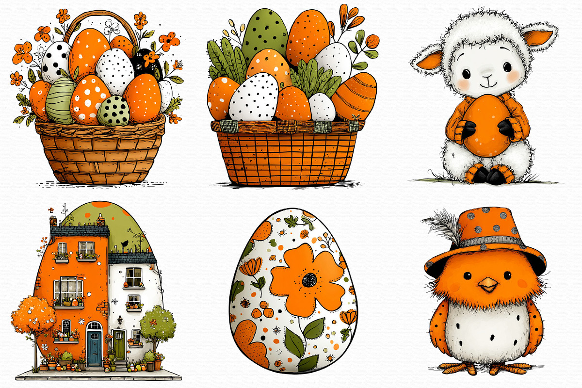 Whimsical Easter Clipart Bundle, an Illustration by Libby Wishes (Photo 4 of 7)