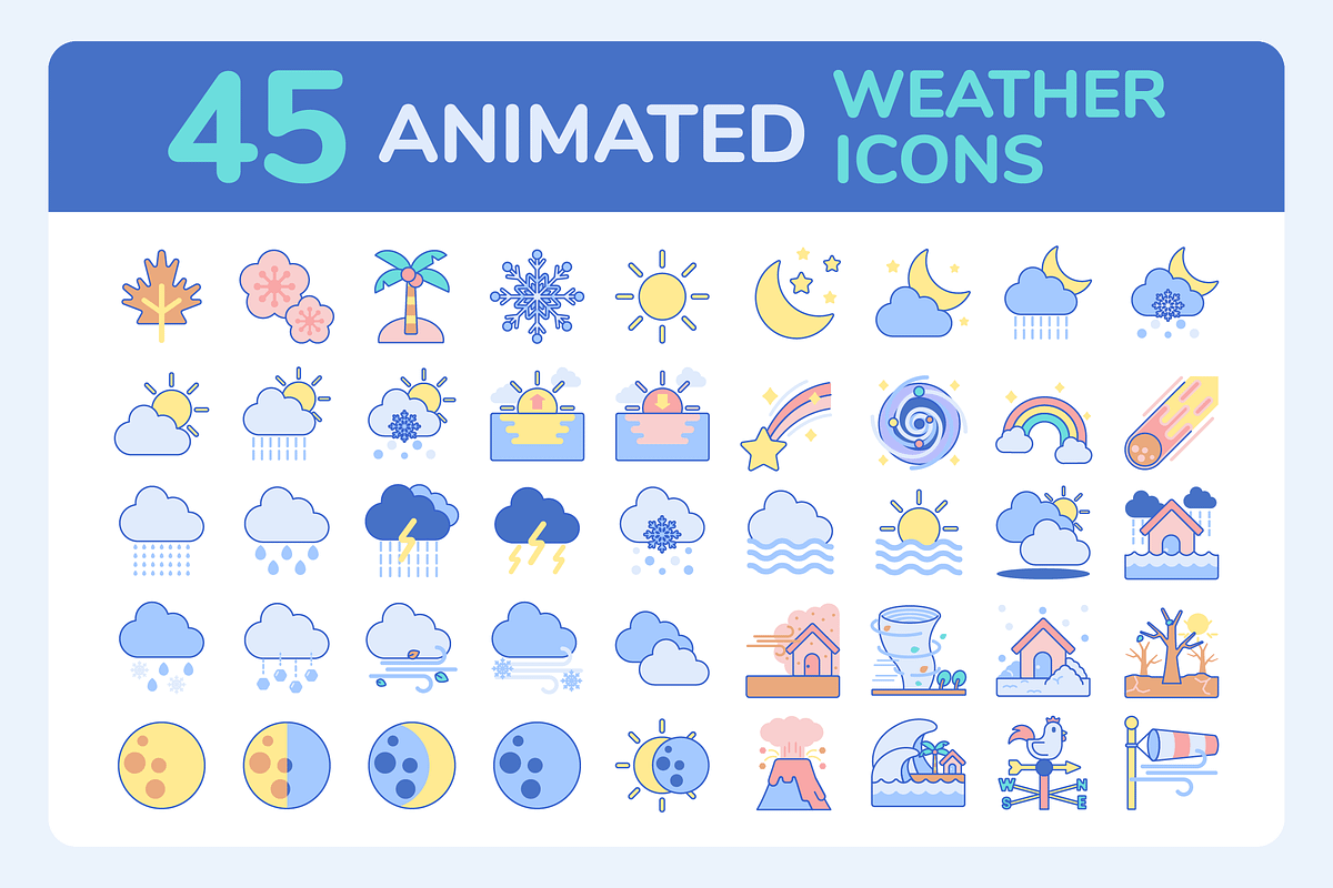 Animated Weather Icons, an Icon by Flat Icons (Photo 2 of 4)