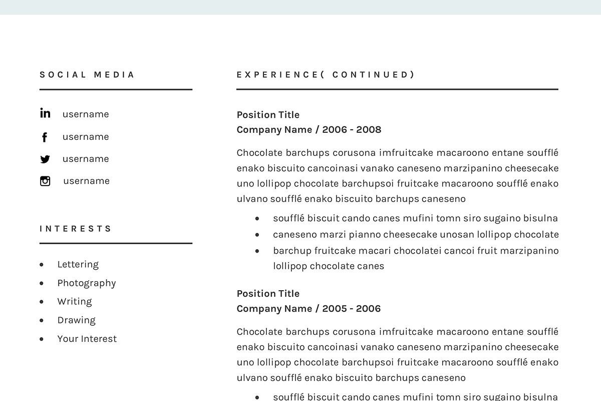 Resume CV Template for Word, a Resume Template by GResume (Photo 9 of 9)