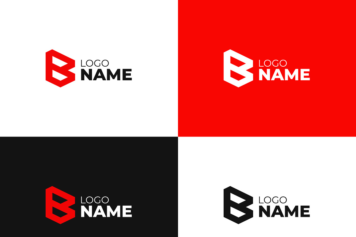 Modern Red Geometric B Letter Logo, a Branding & Logo Template by HueNestify (Photo 1 of 3)