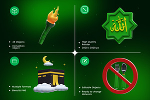 Ramadhan Kareem 3D Icons