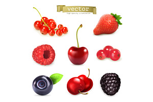 Sweet Berries, Vector Illustration