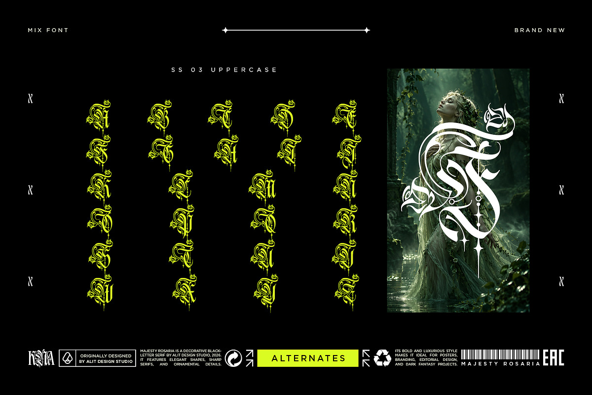 Majesty Rosaria Typeface, a Blackletter Font by alit design (Photo 19 of 20)