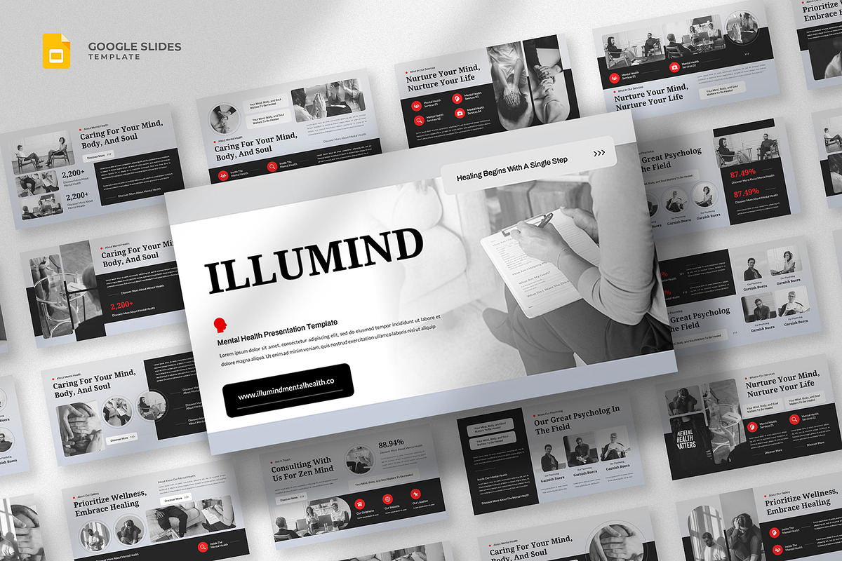 Mental Health Google Slides Template, a Presentation Template by fluffstudio (Photo 1 of 4)