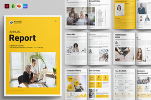 Annual Report Template, a Brochure Template by GoldenGrid Studio