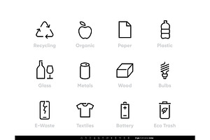 Recycling vector icons. Sorting