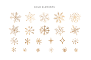Christmas Gold Snowflake Clipart, a Seasonal Illustration by Lucie Sindelkova (Thumbnail 3 of 6)