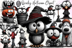 Quirky Halloween Clipart, an Illustration by Sublimation Artist