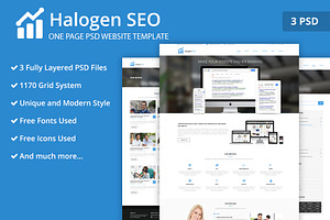 One Page SEO PSD Website Template
