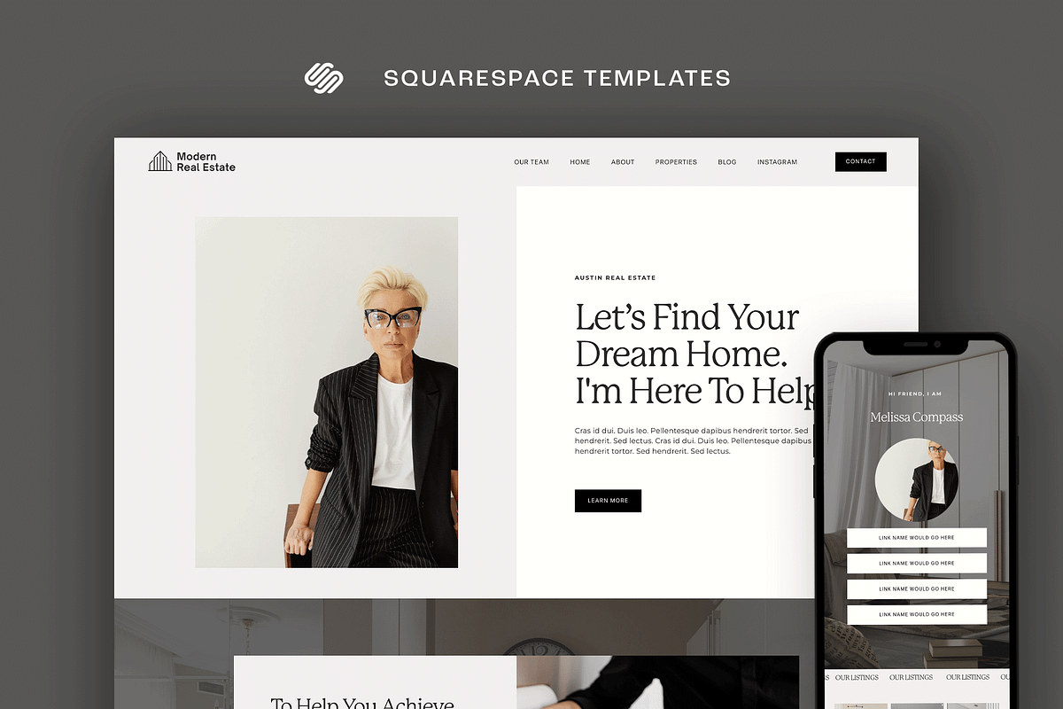 Real Estate Squarespace 7.1 Template, a Marketing Template by Kseniia_Design (Photo 9 of 9)