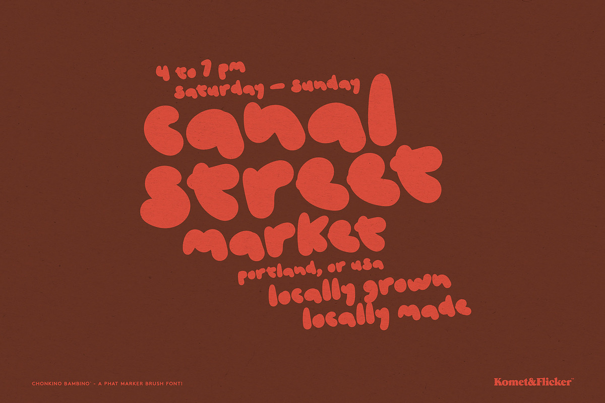 Chonkino Bambino - A Phat Brush Font, a Handwritten Font by Komet & Flicker (Photo 4 of 10)