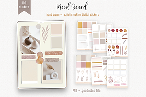 Mood Board digital stickers