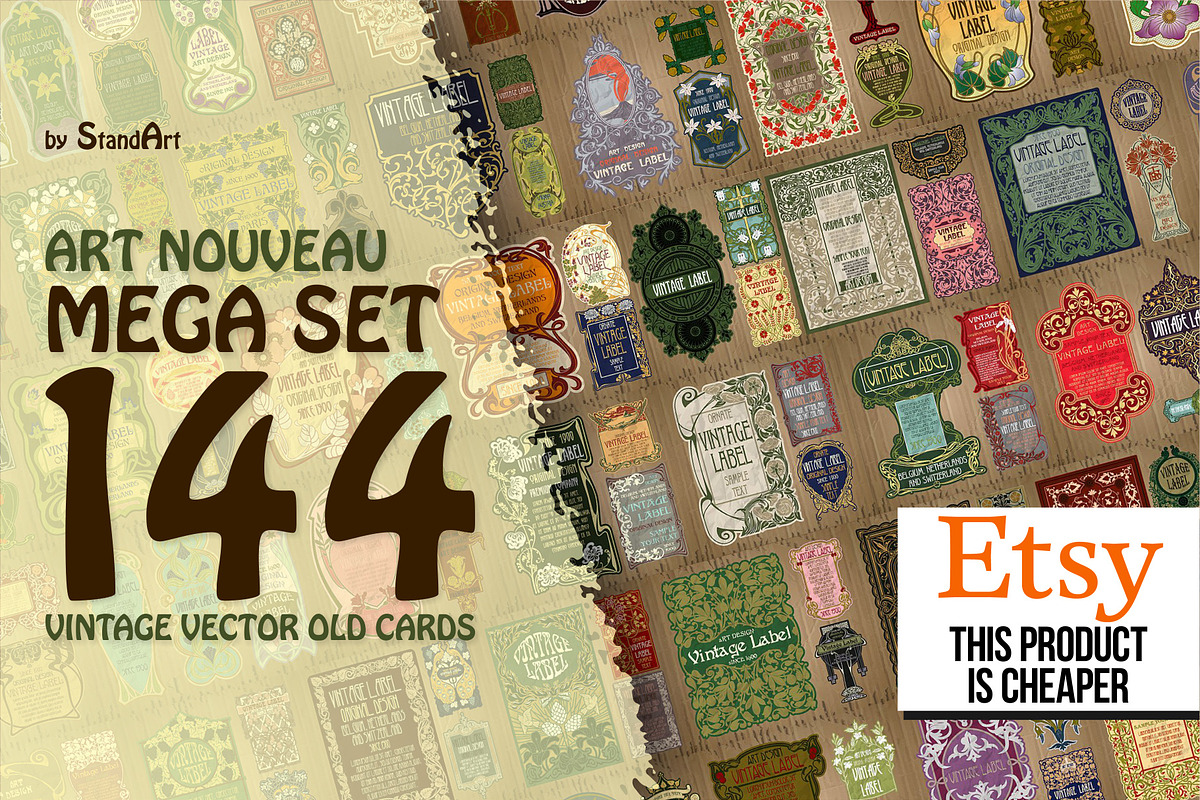 Label Art Nouveau - mega set, a Decorative Illustration by Stanislav Kharchevskyi (Photo 1 of 12)